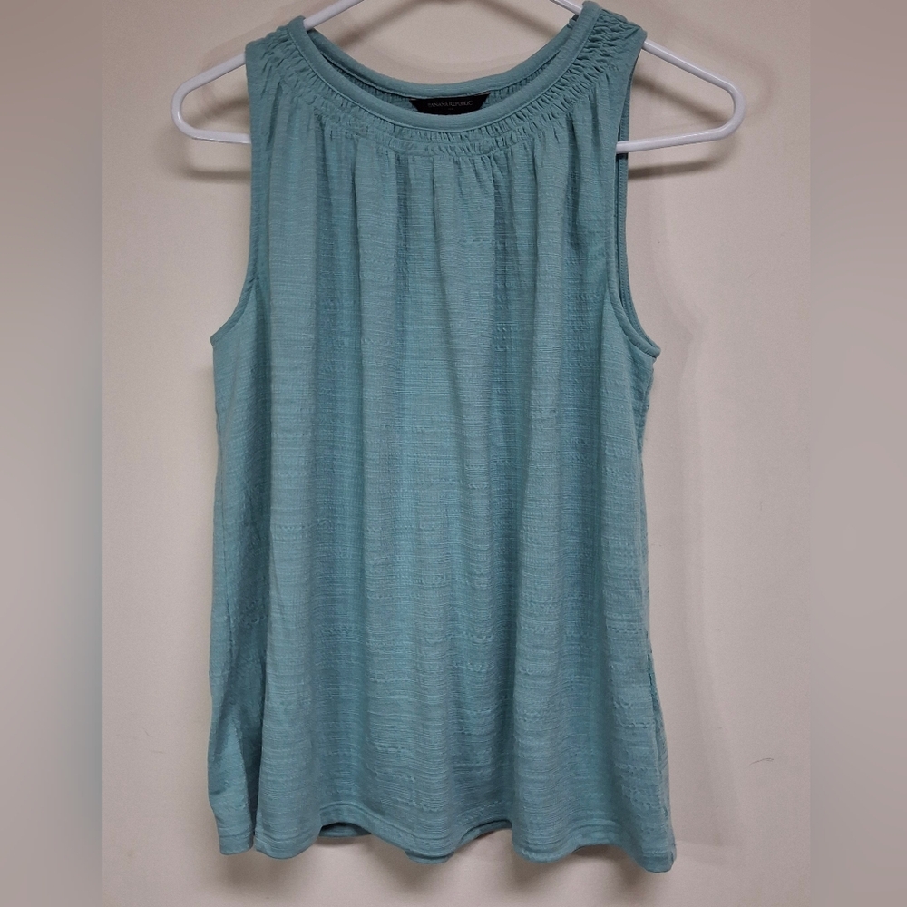 Banana RepublicTank Top Small Aqua Poly Blend Lightweight Beach  Resortwear